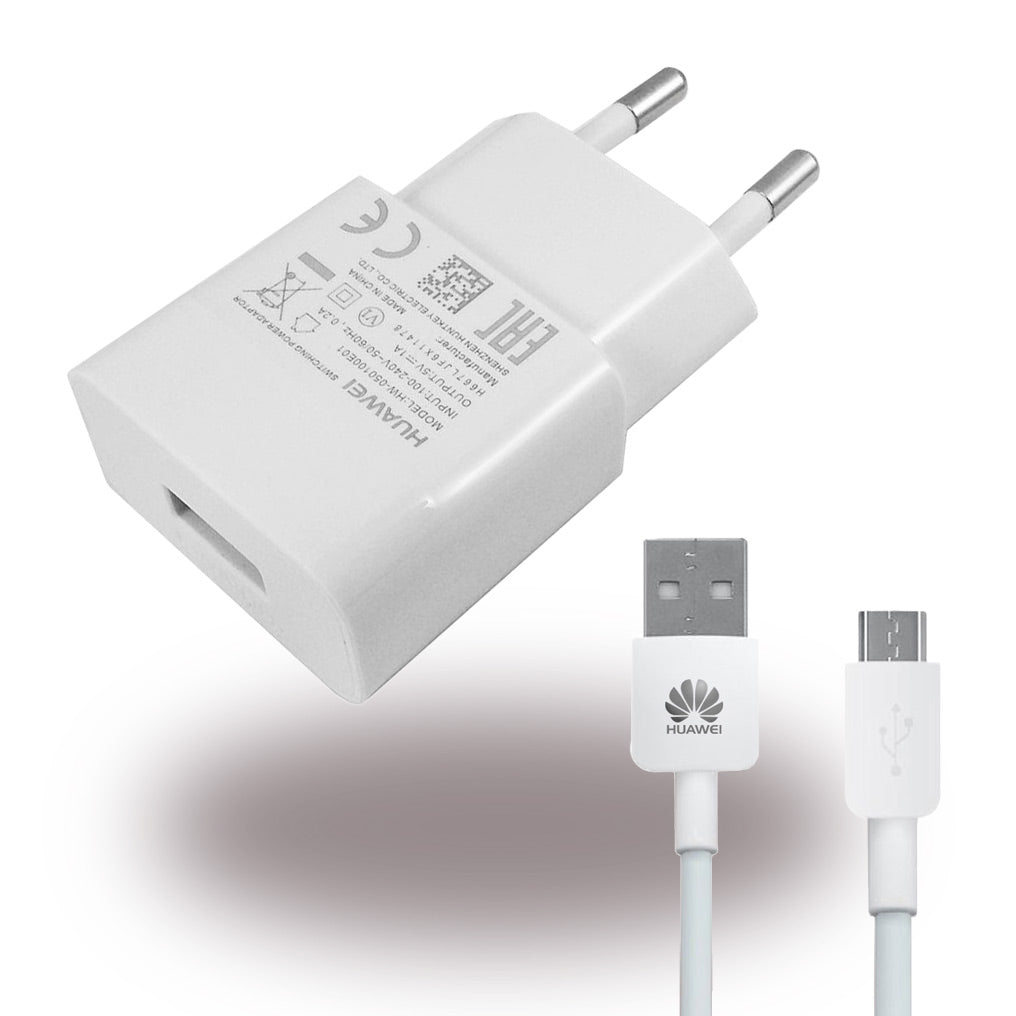Huawei - HW-050100E01 - Charger / Adapter + Micro USB Cable 1000mA White BULK Huawei - HW-050100E01 - Charger / Adapter + Micro USB Cable 1000mA White BULK